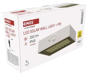 EMOS Solární LED svítidlo BRIXO s pohybovým čidlem, bílé, neutrální bílá, IP65 1553161000