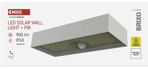EMOS Solární LED svítidlo BRIXO s pohybovým čidlem, bílé, neutrální bílá, IP65 1553165000