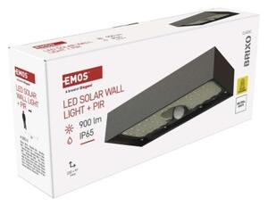 EMOS Solární LED svítidlo BRIXO s pohybovým čidlem, černé, neutrální bílá, IP65 1553166000
