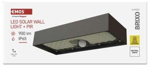EMOS Solární LED svítidlo BRIXO s pohybovým čidlem, černé, neutrální bílá, IP65 1553166000