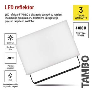 EMOS LED reflektor TAMBO, 30 W, 3000l m, IP65, černý 1531253200