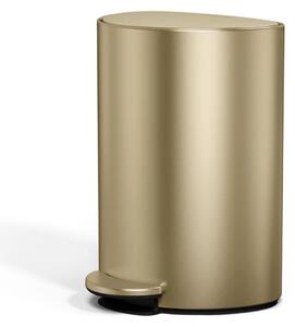 Simplehuman pedálový odpadkový koš 6 L, půlkulatý, matná zlatá ocel, tiché zavírání