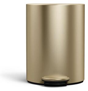 Simplehuman pedálový odpadkový koš 6 L, půlkulatý, matná zlatá ocel, tiché zavírání