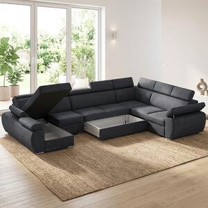 Sedací souprava BASTON | 170x390x260 cm | rozkládací + 2x úložný prostor | VÝBĚR TKANIN