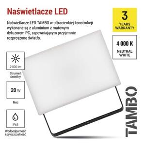 EMOS LED reflektor TAMBO, 20 W, 2000l m, IP65, černý 1531252200