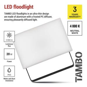 EMOS LED reflektor TAMBO, 20 W, 2000l m, IP65, černý 1531252200