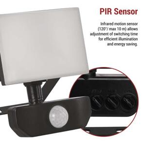 EMOS LED reflektor TAMBO se senzorem pohybu, 10 W, 1000 lm, černý, IP54 1531291200