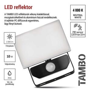 EMOS LED reflektor TAMBO se senzorem pohybu, 10 W, 1000 lm, černý, IP54 1531291200