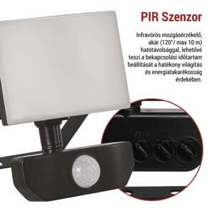 EMOS LED reflektor TAMBO se senzorem pohybu, 10 W, 1000 lm, černý, IP54 1531291200