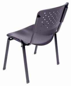 Garthen Sada stohovatelných židlí - 4 ks, černá