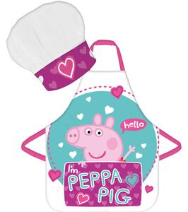 Brandmac DĚTSKÁ ZÁSTĚRA S ČEPICÍ PRASÁTKO PEPPA 45X50 CM, 2X33CM VZOROVANÁ