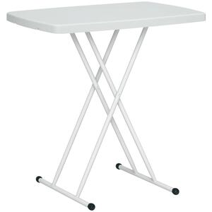 Skládací zahradní stolek Outsunny, nastavitelná výška, plastový balkónový stůl, obdélníkový kávový stolek s nosností 50 kg, 76x50x74H cm pro venkovní