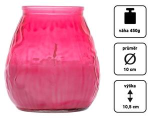 Nexos 86225 Sada svíček v růžovém skle, 10 cm, 4 ks