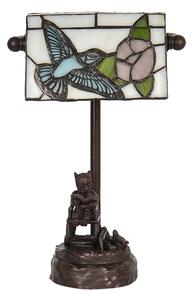 Stolní vitrážová lampa Tiffany s medvídkem - 17*15*28 cm E14/max 1*25W