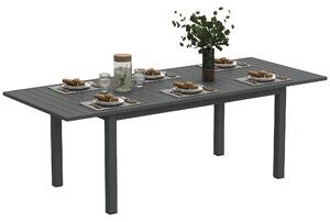 Rozkládací zahradní stůl Outsunny z hliníku 160/220x90 cm, odolný vůči povětrnostním vlivům, stůl na balkon, protiskluzový bufetový stůl pro 6-8 osob