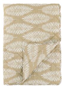 Béžový prošívaný bavlněný přehoz s tropickými listy Aix Quilt - 130*180 cm - Chic Antique