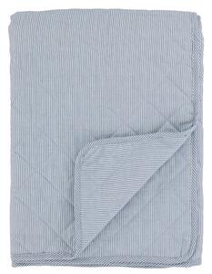 Bílo-modrý pruhovaný bavlněný přehoz Aix Quilt - 130*180 cm - Chic Antique