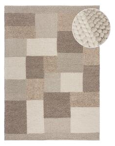 Béžový ručně tkaný koberec s příměsí vlny 80x150 cm Minerals Patchwork – Flair Rugs