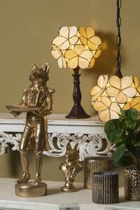 Žlutá stolní lampa Tiffany Bloom - 21*21*38 cm E14/max 1*25W