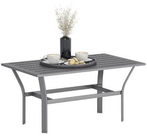 Outsunny Stolek na Balkón Z Metalovým Rámem se Šlapaným Designem, Voděodolný Kávový Stolek, Zahradní Stolek, Snadná Údržba, 91,5 x 55 x 45 cm, Tmavě Š