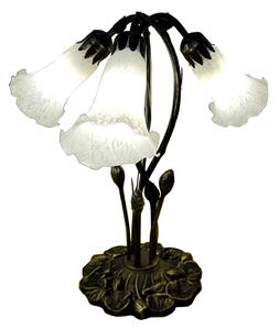 Stolní Tiffany lampa se 3mi květy Leonie - 41*31*43 cm