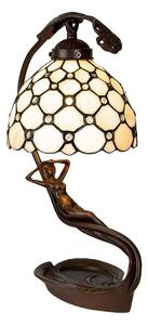 Krémová stolní lampa Tiffany Millie - 28*20*41 cm E14/max 1*25W