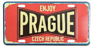 GiftyCity Plechová cedule Prague, rozměr 15 x 30 cm