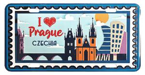 GiftyCity Plechová cedule I Love Prague, rozměr 15 x 30 cm