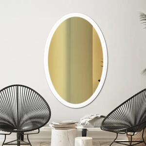 Zrcadlo Nordic Oval bílé LED 70 x 110 cm