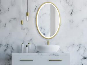 Zrcadlo Nordic Oval Gold LED 75 x 120 cm