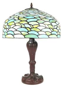 Patelová zeleno-tyrkysová Tiffany lampa Turqui - Ø 41*58 cm E27/max 2*60W