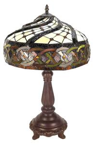 Hnědá stolní lampa Tiffany Brownie - Ø38*57 cm E27/max 2*60W