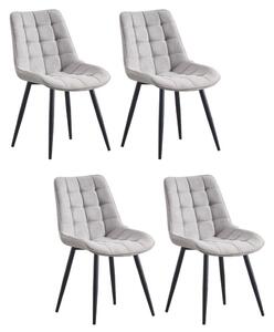 CasaDolce jídelní židle ABSY, světle šedá, sada 4 kvalitních pohodlných židlí, P53xŠ55xV88 cm