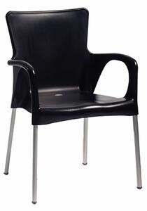 ROJAPLAST Zahradní židle - ANA, plastová/kovová Barva: černá