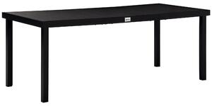 Outsunny Hliníkový Zahradní Stůl pro 8 Osob s Laťkovou Deskou pro Terasu a Balkon 190x90x74 cm Černý | Aosom