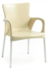 ROJAPLAST Zahradní židle - ANA, plastová/kovová Barva: béžová