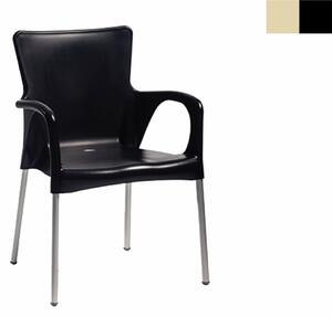 ROJAPLAST Zahradní židle - ANA, plastová/kovová Barva: béžová