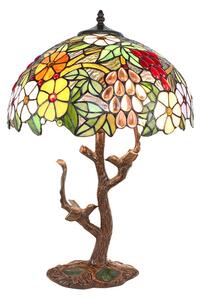 Stolní lampa Tiffany strom s květy a ptáčky Tree flower - Ø 41*57 cm E27/max 2*60W