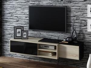 TV stolek Sitar (přírodní dřevo + černá). 1048100