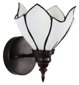 Bílá nástěnná Tiffany lampa ve tvaru květu Folwia - 23*17*19 cm E27/max 1*40W