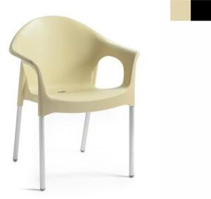 ROJAPLAST Zahradní židle - LISA, plastová/kovová Barva: černá