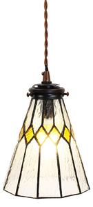 Závěsná Tiffany lampa žluté detaily YelloRhom - Ø 15*115 cm E14/max 1*25W