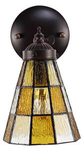 Závěsná Tiffany lampa se žlutými detaily Chessboa - 17*12*23 cm E14/max 1*40W