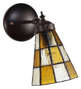 Závěsná Tiffany lampa se žlutými detaily Chessboa - 17*12*23 cm E14/max 1*40W