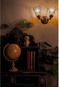 Nástěnná Tiffany lampa 2 stínidla žluté detaily YelloRhom - 30*23*23 cm E14/max 2*25W