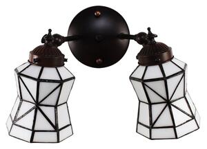 Nástěnná lampa Tiffany s bílými stínidly Joanne - 30*23*23 cm E14/max 2*25W