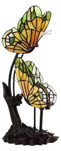 Stolní lampa Tiffany s motýlky Butterfly green - 24*17*47 cm E14/max 2*25W