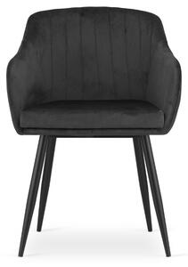 Sametová židle Bombai černá