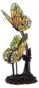 Stolní lampa Tiffany s motýlky Butterfly green - 24*17*47 cm E14/max 2*25W