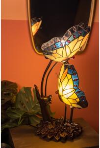 Stolní lampa Tiffany s motýlky Butterfly blue - 24*17*47 cm E14/max 2*25W